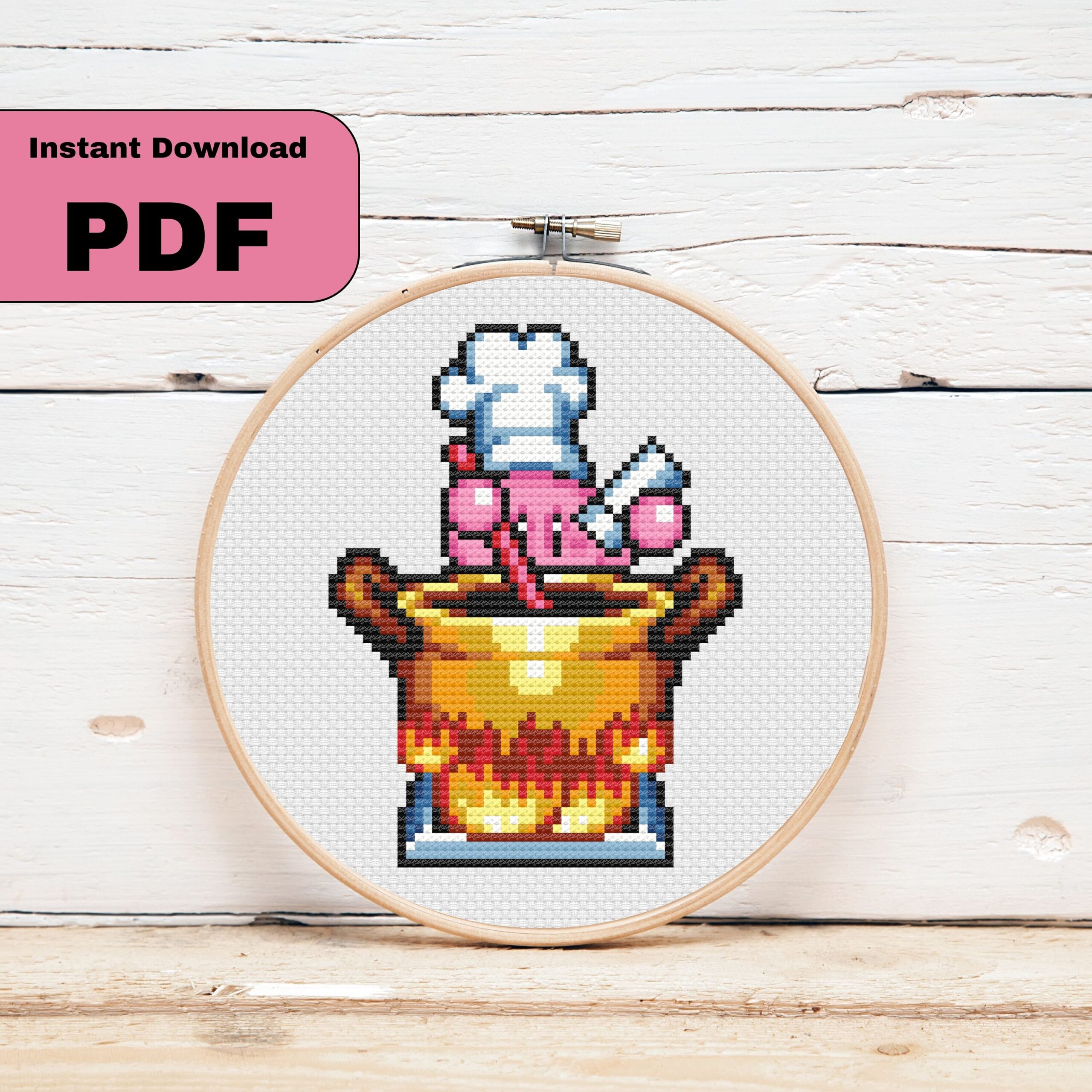 Cook Kirby Cross Stitch Downloadable Pattern