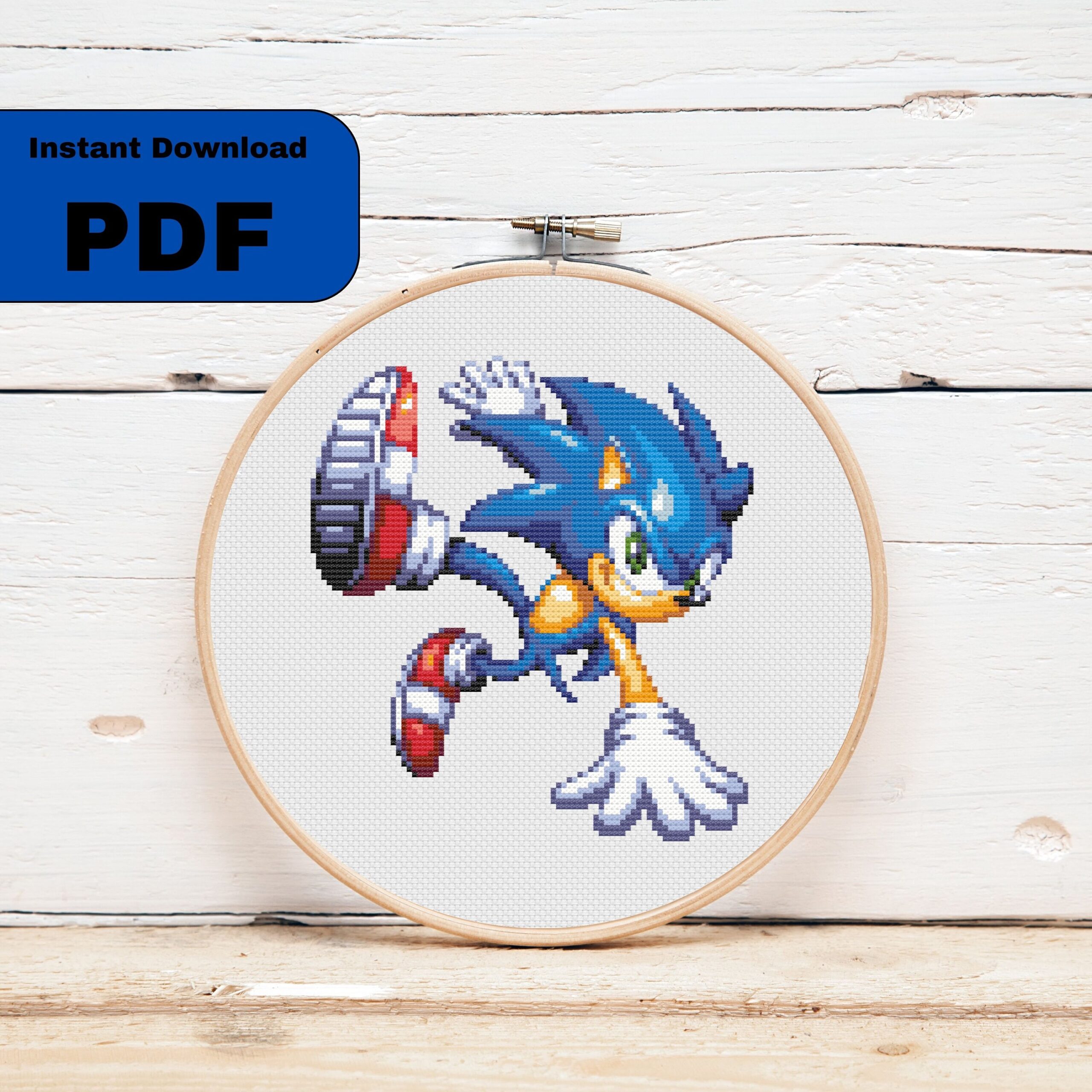 Sonic the Hedgehog Cross Stitch Downloadable Pattern