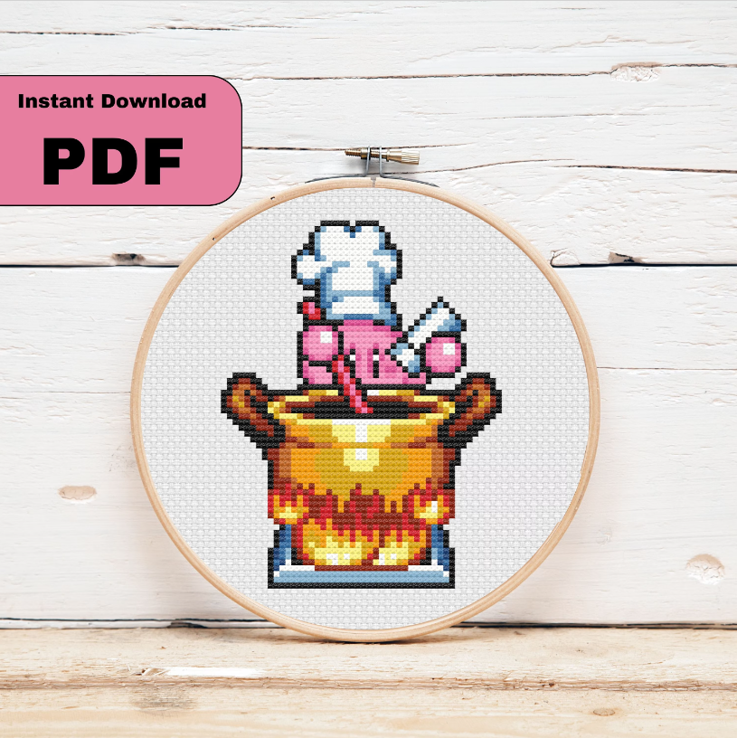 Cook Kirby Cross Stitch Downloadable Pattern